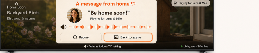 A voice memo arriving on the TV